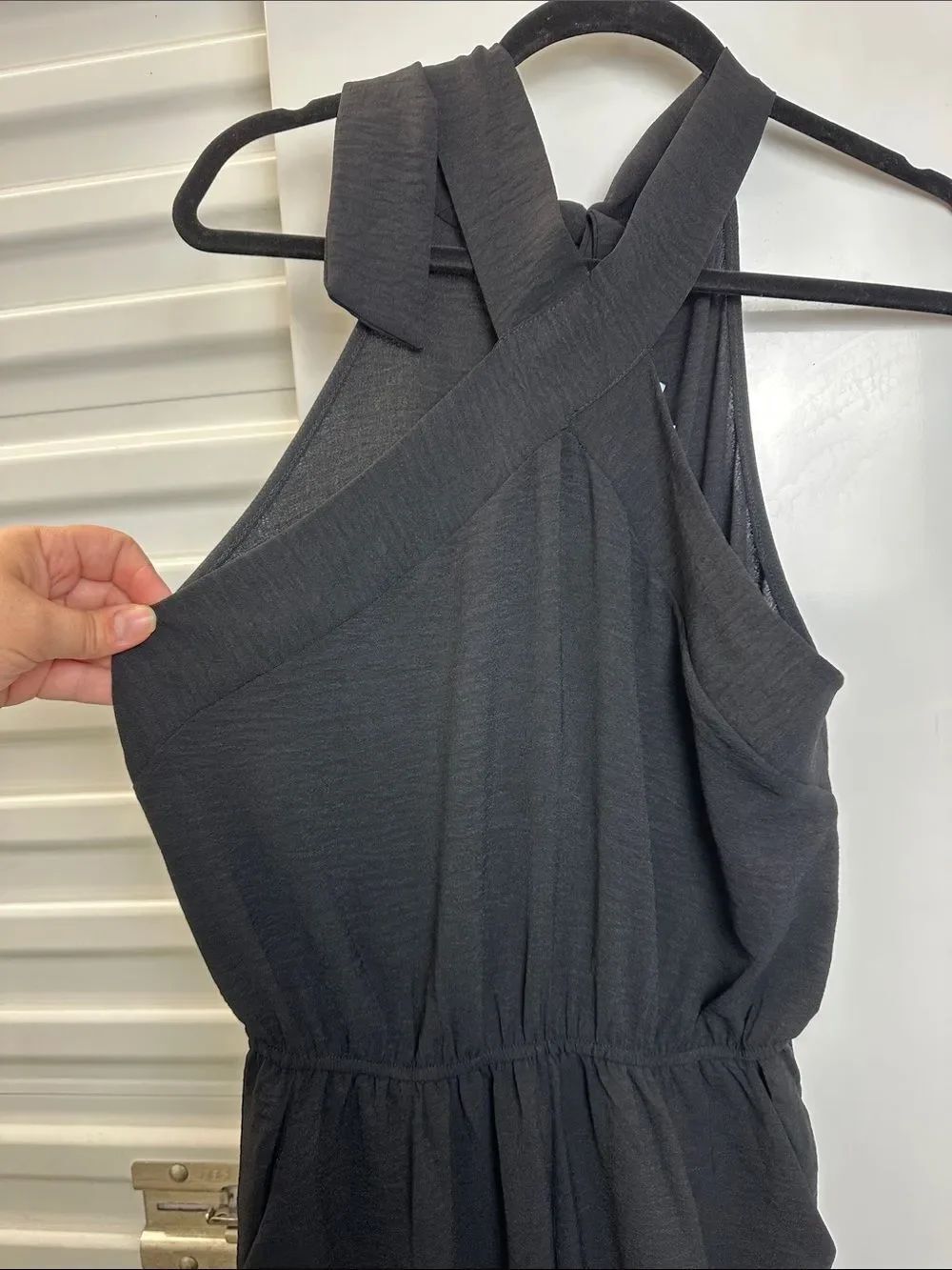 GILLI Black Sleeveless Jumpsuit with Cross-Back Straps